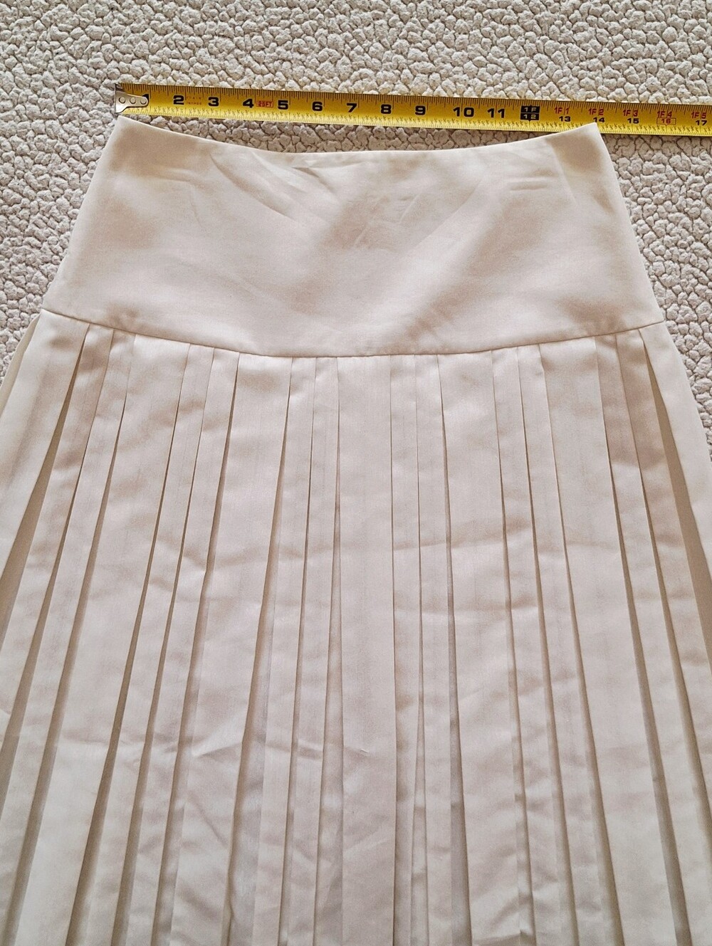 THE ROW Magdita Extended Waistband Pleated Midi Skirt In Ivory US 8 Org $1,470 - Picture 14 of 16
